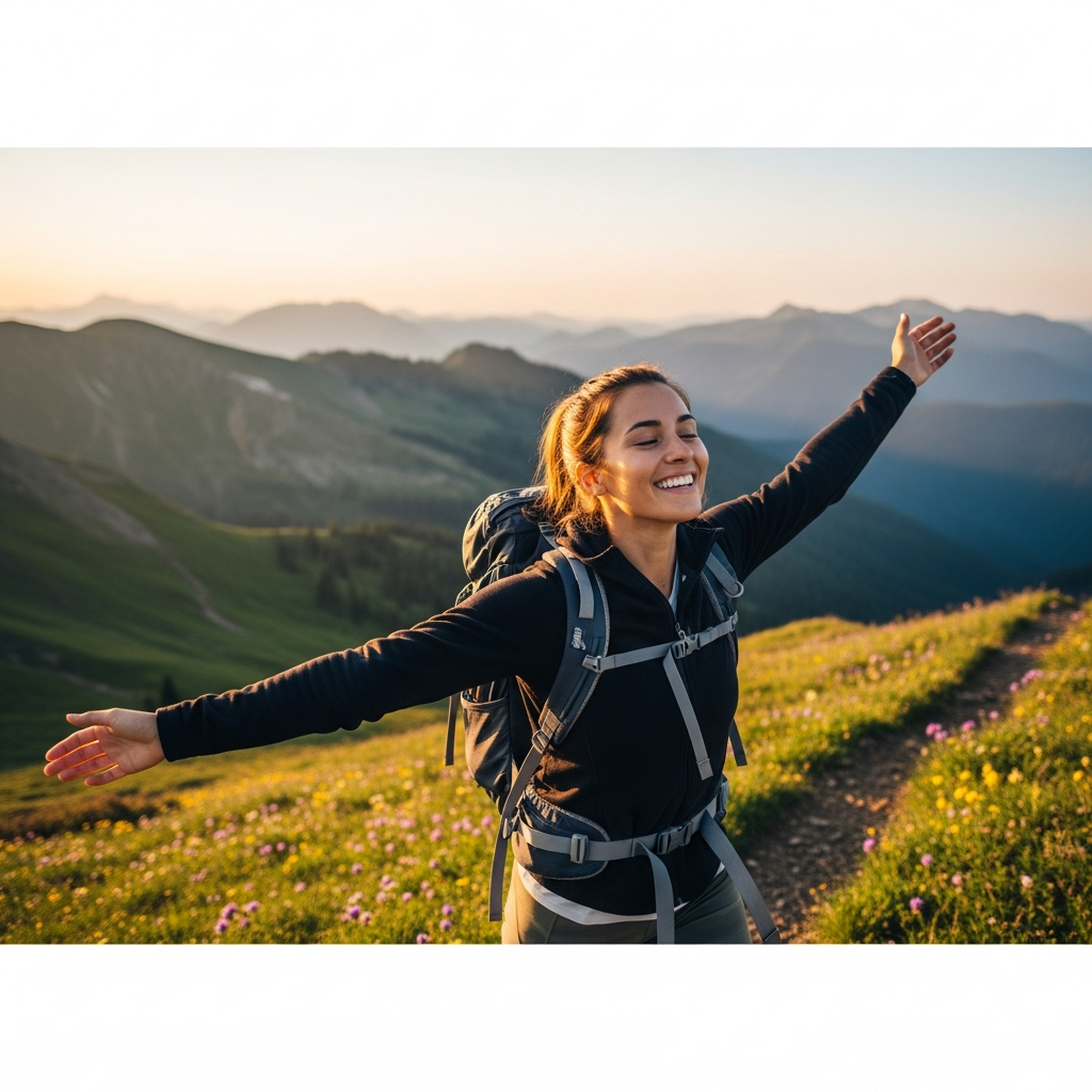 Young woman celebrating financial freedom outdoors
